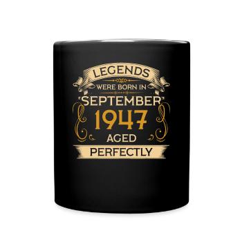 Legends Were Born Birthday in September 1947 - Full Colour Mug - black - Front