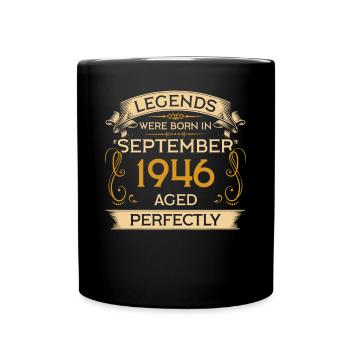 Birthday Legends est né en septembre 1946 - Mug uni - noir - Devant