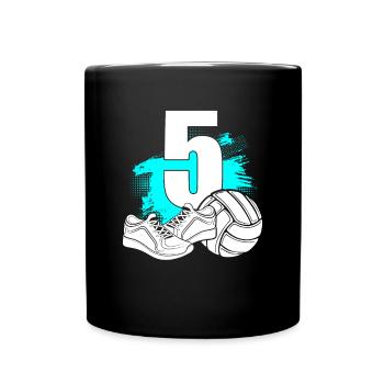Volleyball 5 years old Volleyball player 5th birthday - Full Colour Mug - black - Front