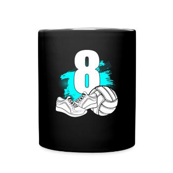 Volleyball 8 years old Volleyball 8th birthday - Full Colour Mug - black - Front