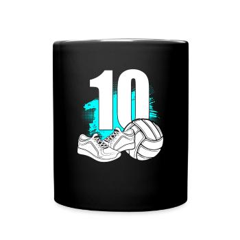 Volleyball 10 years old Volleyball 10th birthday - Full Colour Mug - black - Front