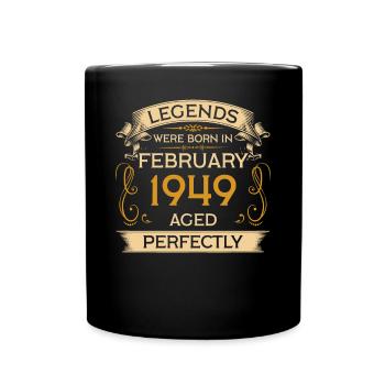 Legends Est né anniversaire en février 1949 - Mug uni - noir - Devant