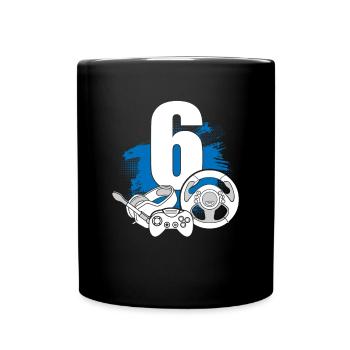 Spielcontroller 6 Jahre alter Gamer - Tasse einfarbig - Schwarz - Vorne