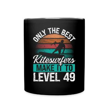 49 Kitesurf Level 49 Year Retro Kiteboarding - Tasse einfarbig - Schwarz - Vorne