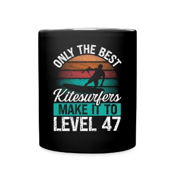 47 Kitesurf Niveau 47 Ans Rétro Kitesurf - Mug uni - noir - Devant