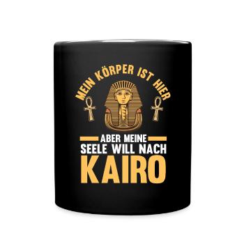 Meine Seele will nach Kairo - Tasse einfarbig - Schwarz - Vorne