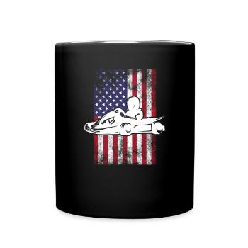 Go Kart fahren - Tasse einfarbig - Schwarz - Vorne