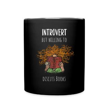 Bücher Buchclub Introvertiert Bücherwurm Leseratte - Tasse einfarbig - Schwarz - Vorne
