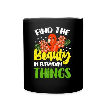 Flamingo Lustiges Flamingo Vogel Geschenk - Tasse einfarbig - Schwarz - Vorne