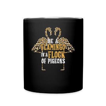 Flamingo Lustiges Flamingo Vogel Geschenk - Tasse einfarbig - Schwarz - Vorne