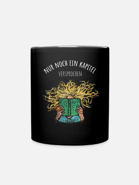 Bücher Lesen Bücherfan Buchliebhaber Romane - Tasse einfarbig - Schwarz