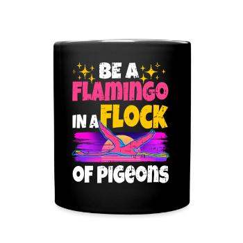 Flamingo Lustiges Flamingo Vogel Geschenk - Tasse einfarbig - Schwarz - Vorne