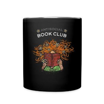 Buchclub Lesen Bücherwurm Leseratte Bücher - Tasse einfarbig - Schwarz - Vorne