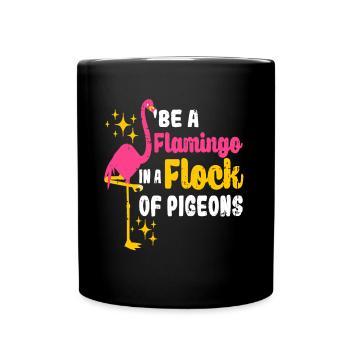 Flamingo Lustiges Flamingo Vogel Geschenk - Tasse einfarbig - Schwarz - Vorne