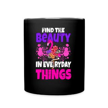 Flamingo Lustiges Flamingo Vogel Geschenk - Tasse einfarbig - Schwarz - Vorne