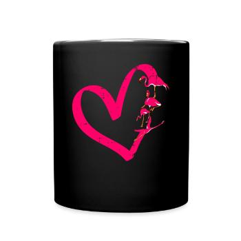 Flamingo Lustiges Flamingo Vogel Geschenk - Tasse einfarbig - Schwarz - Vorne