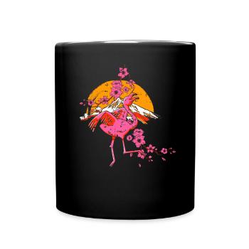 Flamingo Lustiges Flamingo Vogel Geschenk - Tasse einfarbig - Schwarz - Vorne