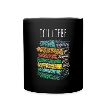 Ich liebe Bücher Buchclub Lesen Buch Buchliebhaber - Tasse einfarbig - Schwarz - Vorne