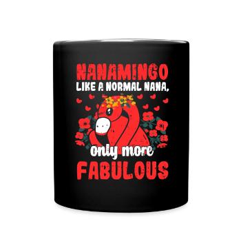 Flamingo Lustiges Flamingo Vogel Geschenk - Tasse einfarbig - Schwarz - Vorne