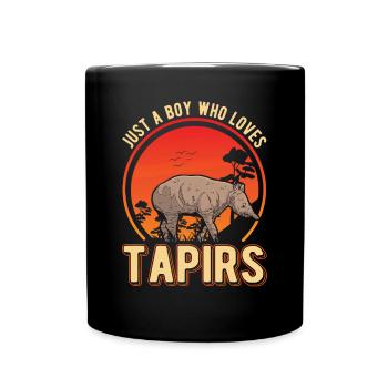 Just a Boy who loves Tapirs - Tasse einfarbig - Schwarz - Vorne