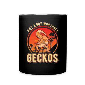 Gecko Junge Leopardengecko - Tasse einfarbig - Schwarz - Vorne