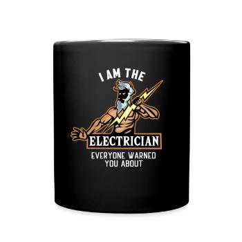 I am the Electrician Lineworker Wiremen - Full Colour Mug - black - Front