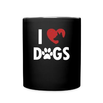 I love Dogs Dogfather Dog Daddy Dog Mom Dog Lover - Full Colour Mug - black - Front