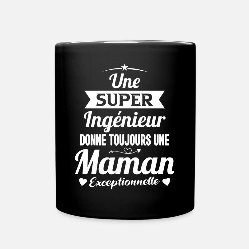Ingénieur maman cadeau drôle future mère - Mug uni - noir