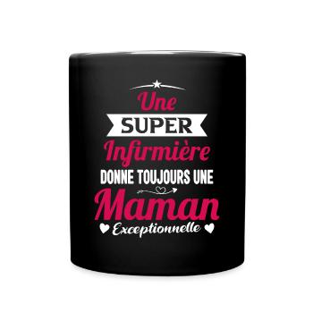 Maman Infirmière exceptionnelle Cadeau - Mug uni - noir - Devant