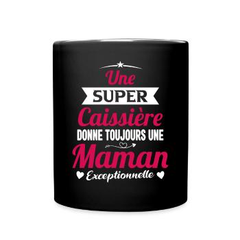 Caissière future maman cadeau fête des mères - Mug uni - noir - Devant