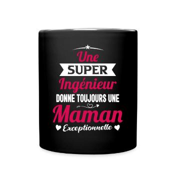 Ingénieur maman cadeau drôle future mère - Mug uni - noir - Devant