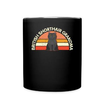 Grand-mère britannique à poil court | Cadeau maman chat - Mug uni - noir - Devant
