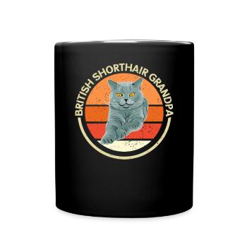British Shorthair Grandpa Cat Owner Gift - Full Colour Mug - black - Front