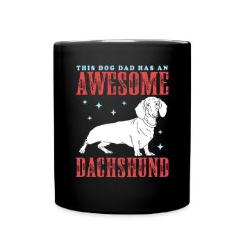 Dachshund Dad | Hunde Dackel Hundepapa Geschenk - Tasse einfarbig - Schwarz - Vorne