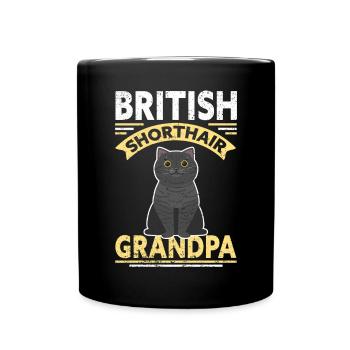 Grand-père British Shorthair | Cadeau papa chat - Mug uni - noir - Devant