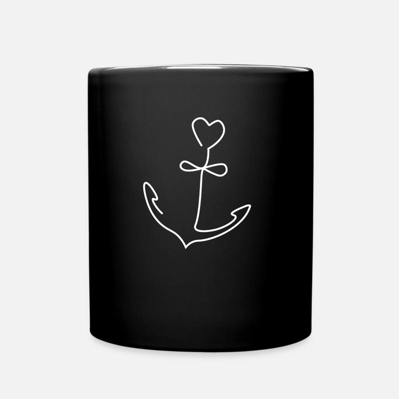 Maritim Meer Anker - Tasse einfarbig - Schwarz