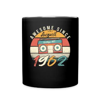 60th birthday August 1962 - Full Colour Mug - black - Front