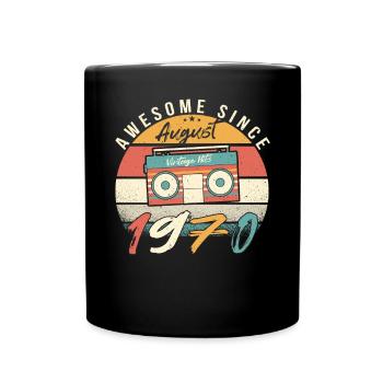 August 1970 Geschenkidee - Tasse einfarbig - Schwarz - Vorne
