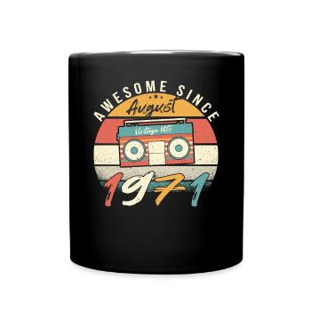 August 1971 Geschenkidee - Tasse einfarbig - Schwarz - Vorne