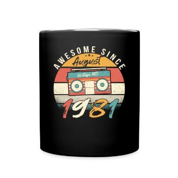 1981 Juli Retro - Tasse einfarbig - Schwarz - Vorne