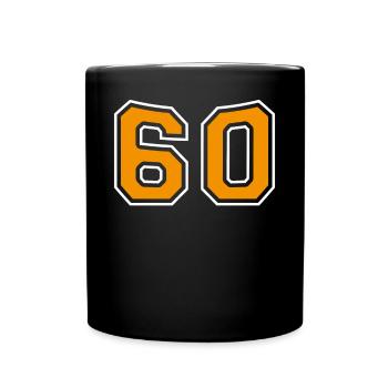 Numéro 60 Orange - Mug uni - noir - Devant