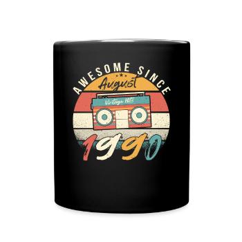 Baujahr 1990 Im August - Tasse einfarbig - Schwarz - Vorne