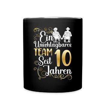 10 Jahre Verheiratet Hochzeitstag - Tasse einfarbig - Schwarz - Vorne