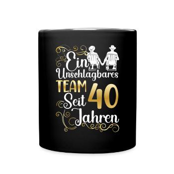 Rubinhochzeit 40 Jahre Verheiratet Hochzeitstag - Tasse einfarbig - Schwarz - Vorne