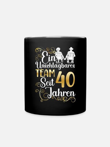 Rubinhochzeit 40 Jahre Verheiratet Hochzeitstag - Tasse einfarbig - Schwarz