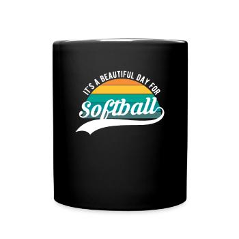C’est une belle journée pour un cadeau de chemise de softball - Mug uni - noir - Devant