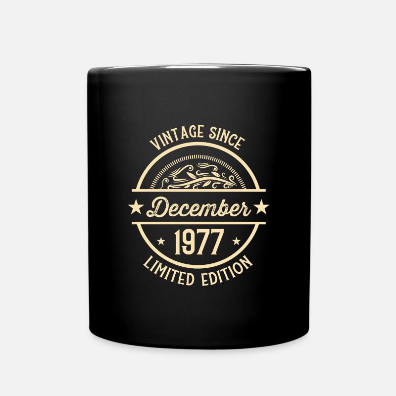Anniversaire Vintage depuis Décembre 1977 - Mug uni - noir