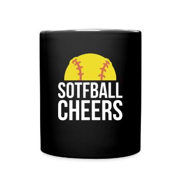 Softball Cheers Geschenk - Tasse einfarbig - Schwarz - Vorne