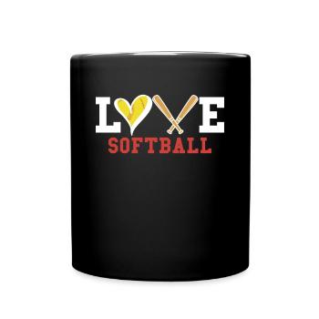 Love Softball Shirt Geschenk - Tasse einfarbig - Schwarz - Vorne
