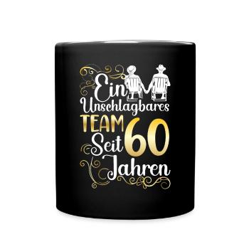 Diamantene Hochzeit 60 Jahre Verheiratet - Tasse einfarbig - Schwarz - Vorne